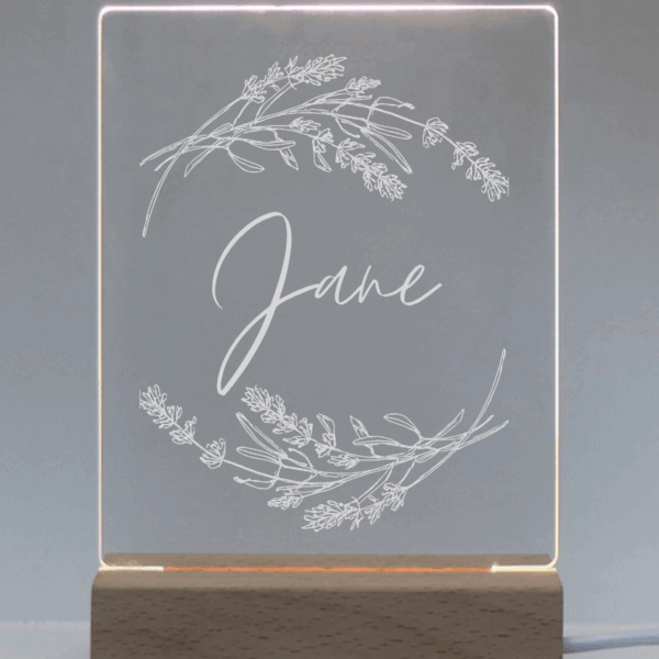 Acrylic Night Light Floral