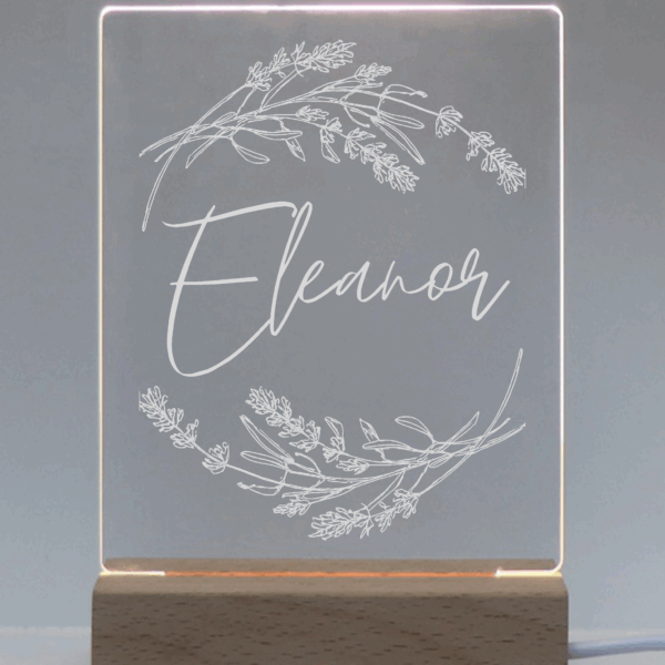 Acrylic Night Light Floral
