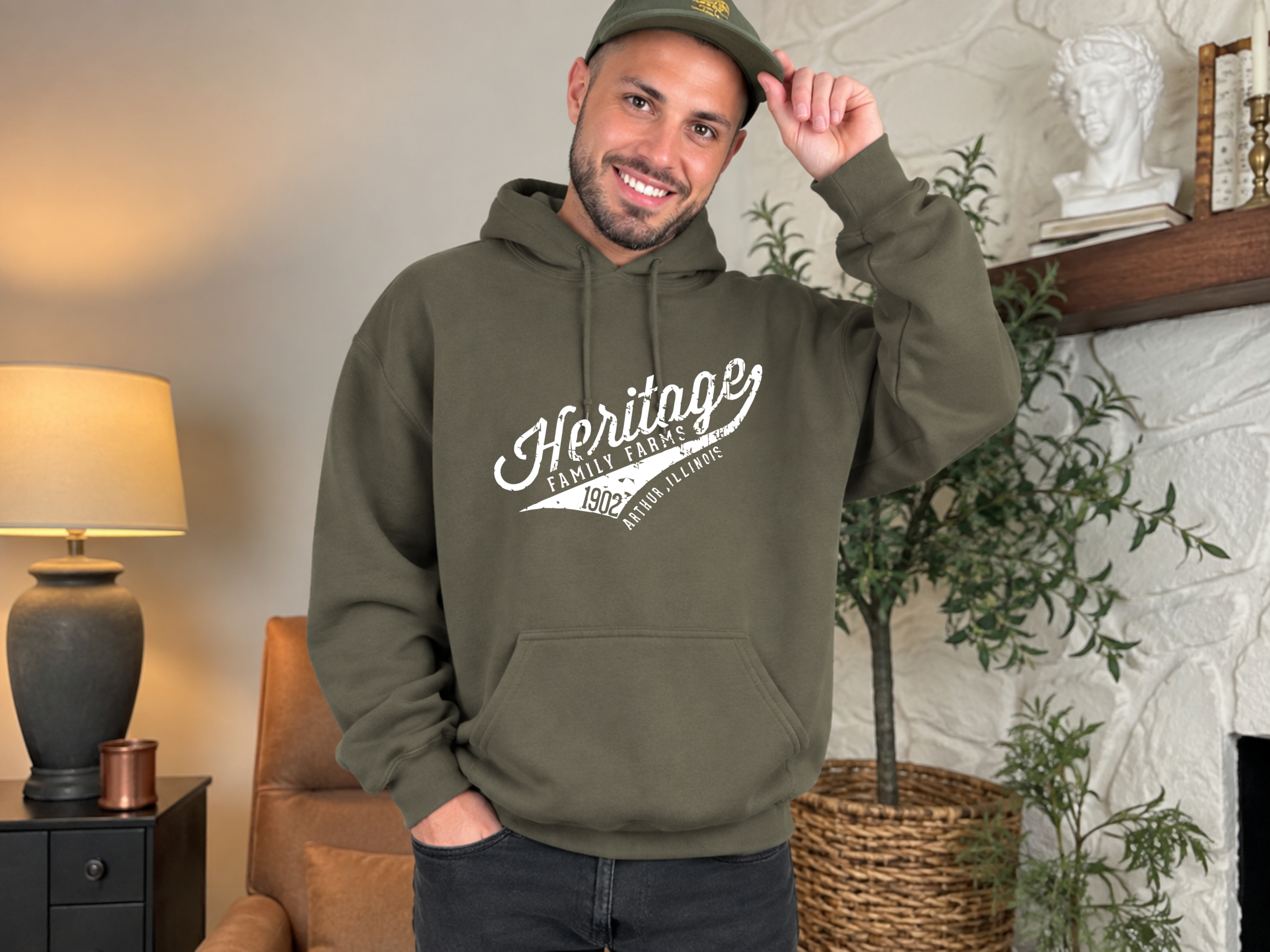 Heritage Family Farms Baseball Logo Unisex Hooded Sweatshirt - Image 2