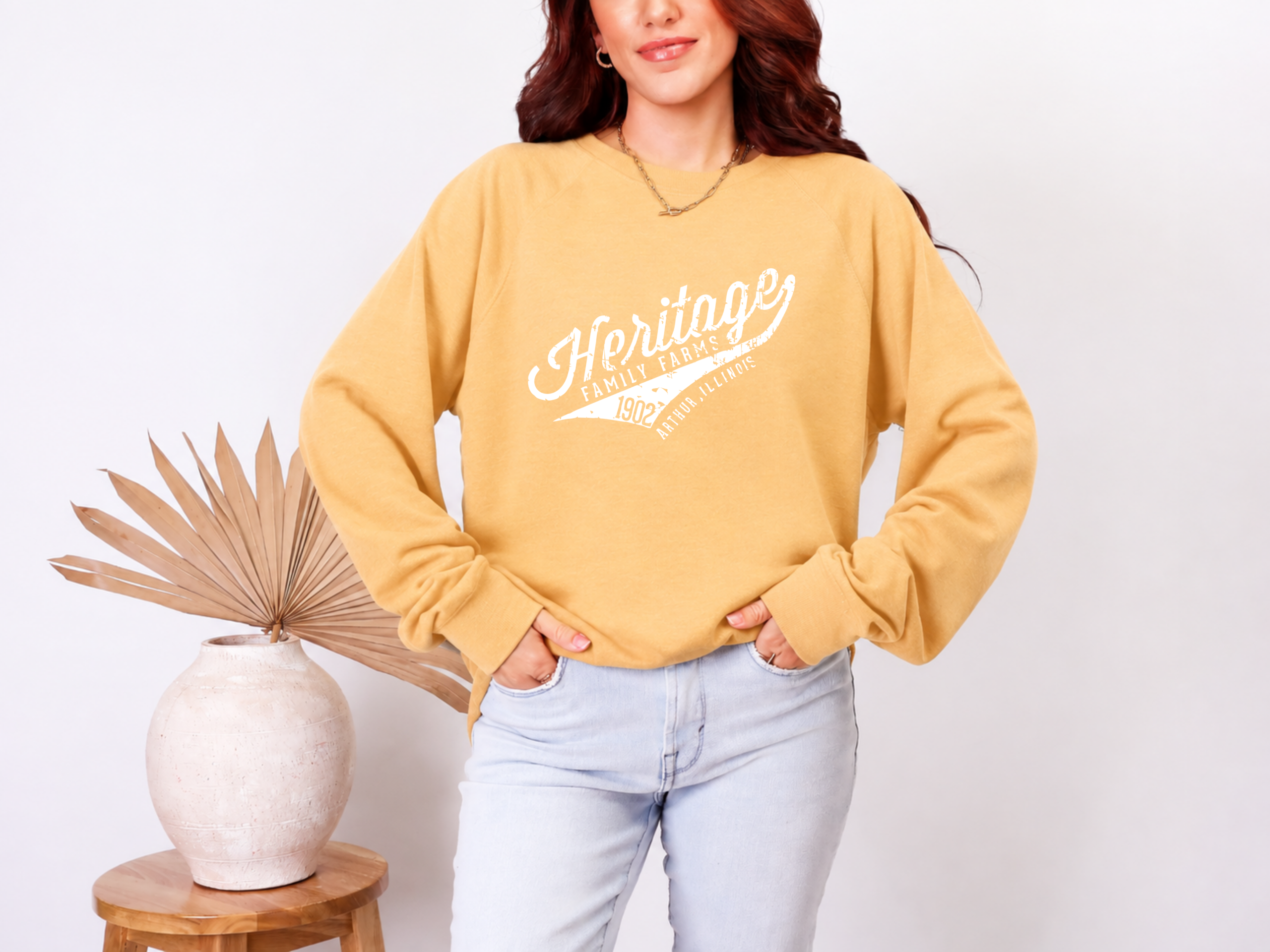 Heritage Family Farms Baseball Logo Unisex Crewneck