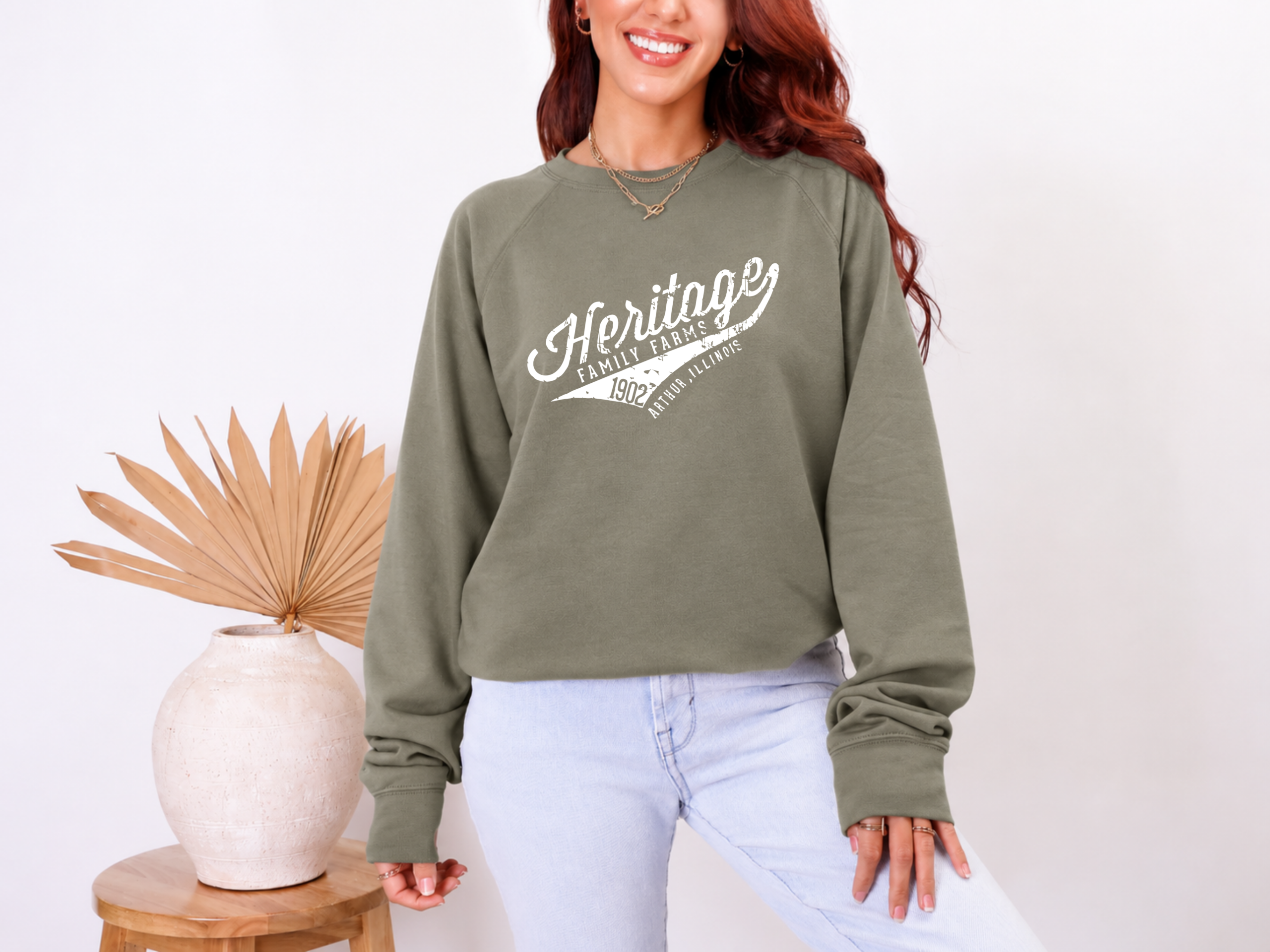 Heritage Family Farms Baseball Logo Unisex Crewneck - Image 2