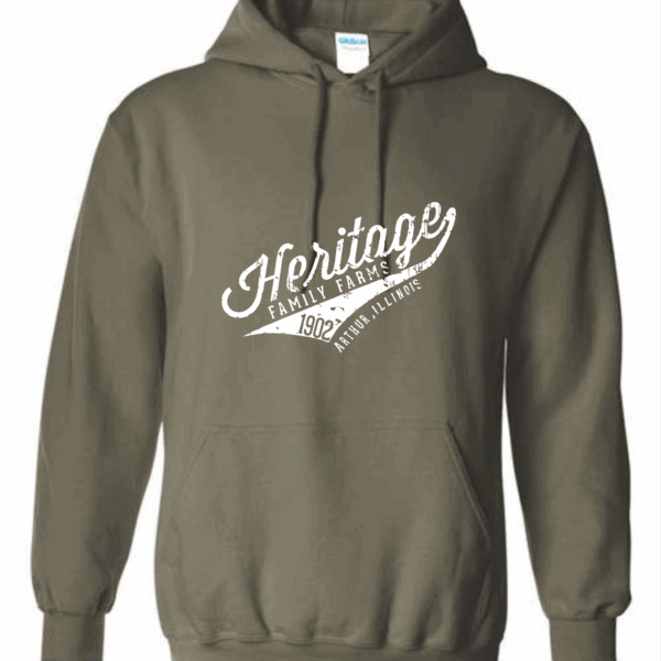 Heritage Family Farms Baseball Logo Hooded Sweatshirt Heritage Family Farms Baseball Logo Hooded Sweatshirt