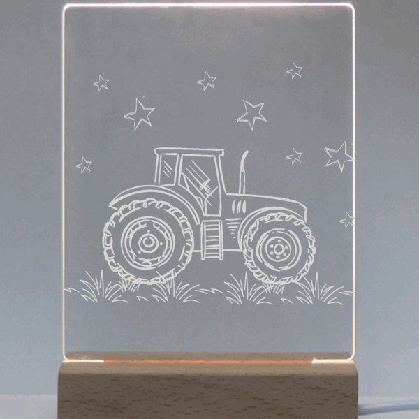 Acrylic Night Light Tractor